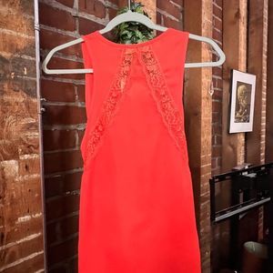 NWT Elodie Bright Orange Tank With Lace Cut Outs S : XL